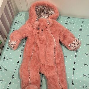 Adorable Pink Fuzzy Baby Onesie
